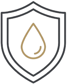 Waterproof shield water drop icon