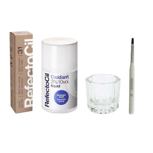 Cream Hair Dye + Liquid Oxidant 3% + Mixing Brush & Mixing Dish 